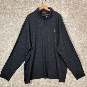 Polo Ralph Lauren Estate Ribbed Men’s 1/4 Zip Gray Pullover Sweater Size 4XL NWT